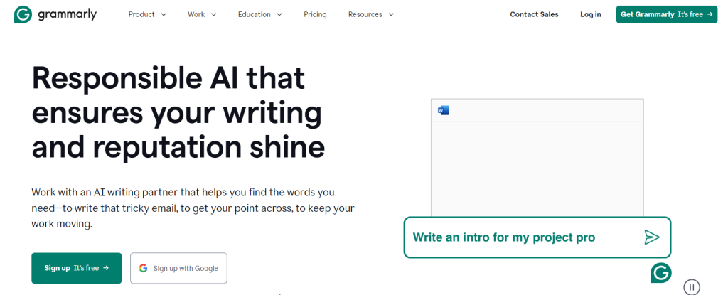 Grammarly AI for writers