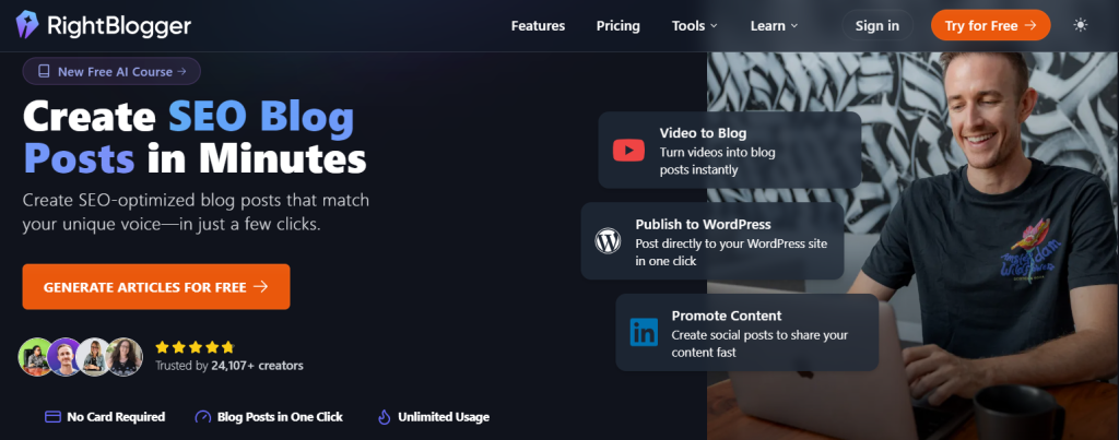 RightBlogger - AI blogging