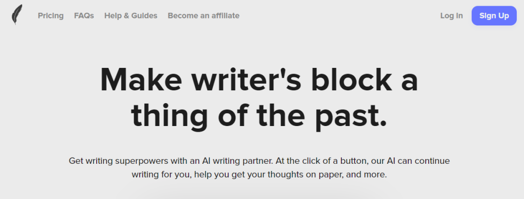 ShortlyAI - tops for AI writing