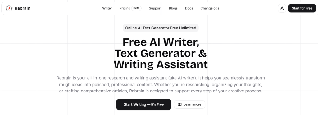 Rabrain for AI writing