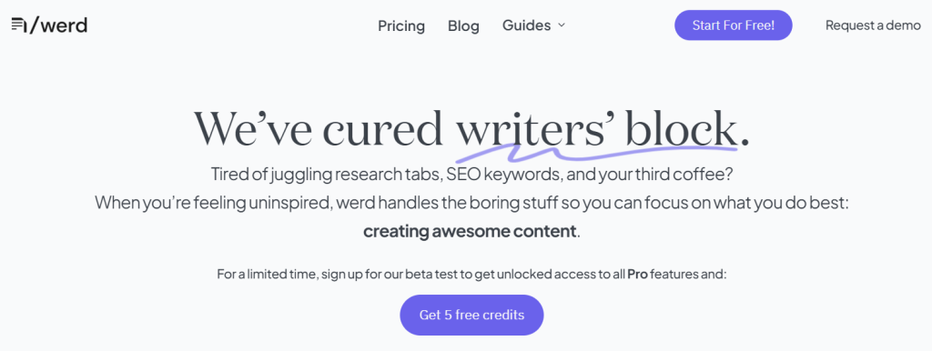 Werd - AI writing at its best