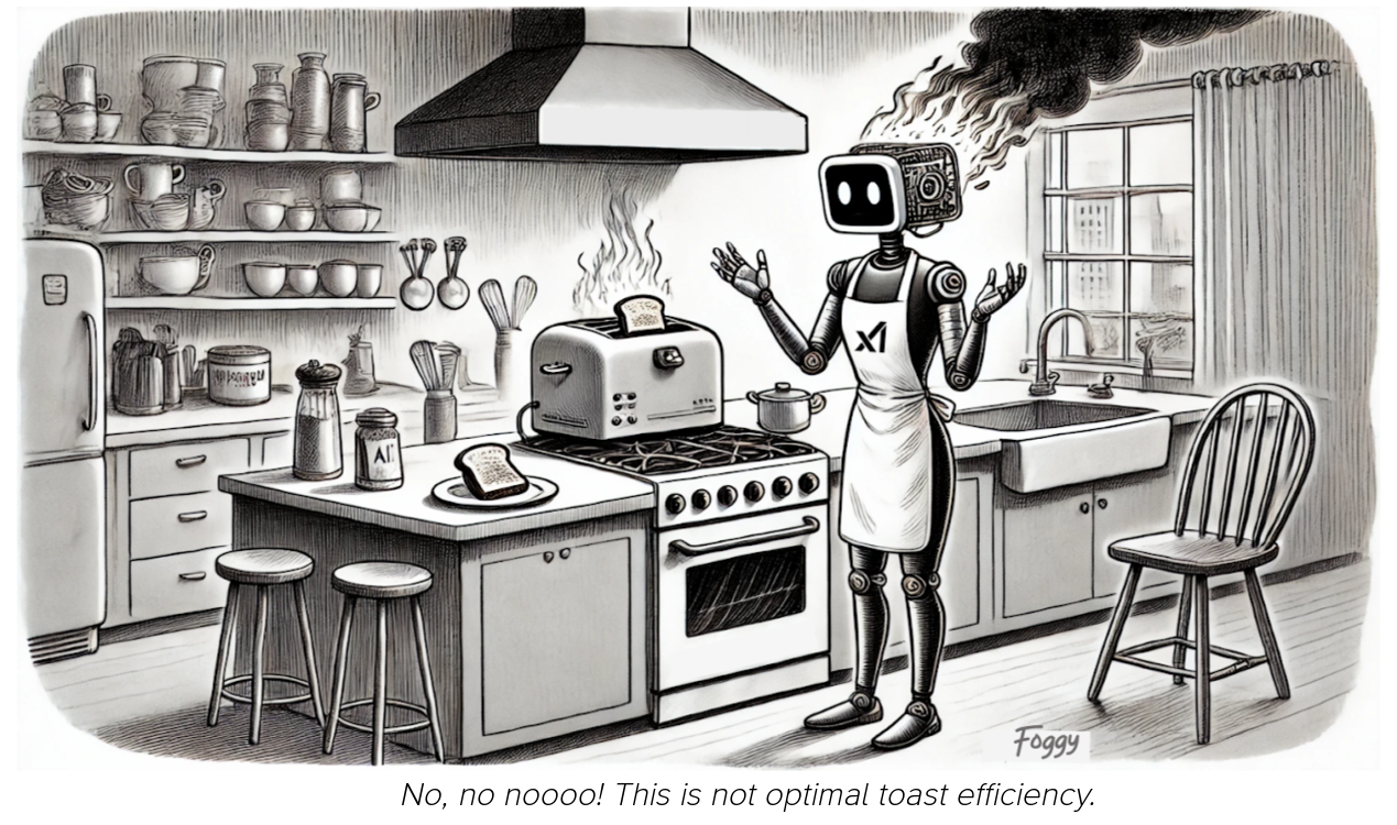 AI humor: Flamethrower toaster