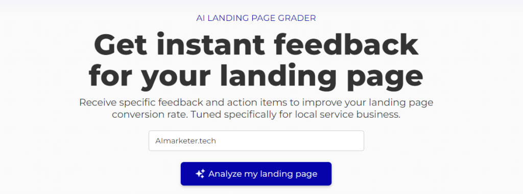 Simba - free AI landing page analysis